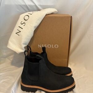Nisolo Go-To Lug Chelsea Boot, Black, Size 8.5, NEW IN BOX